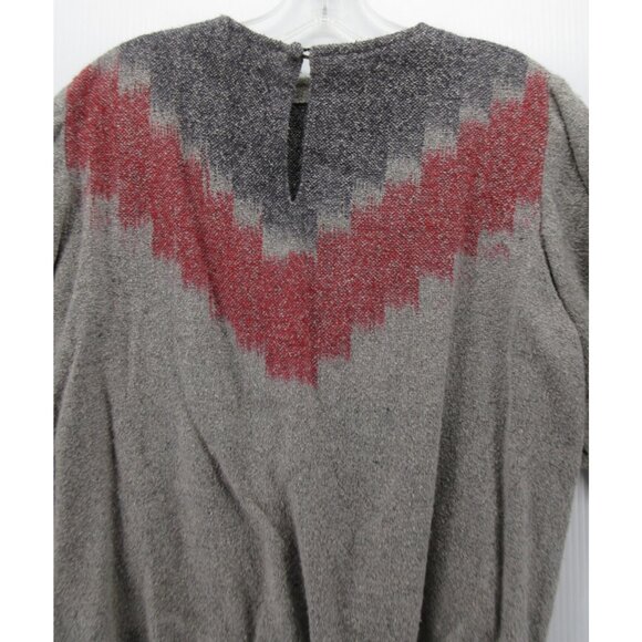 Ikat Sweater Medium Pullover Geometric Artsy Cutout Back Aztec * - Picture 9 of 11